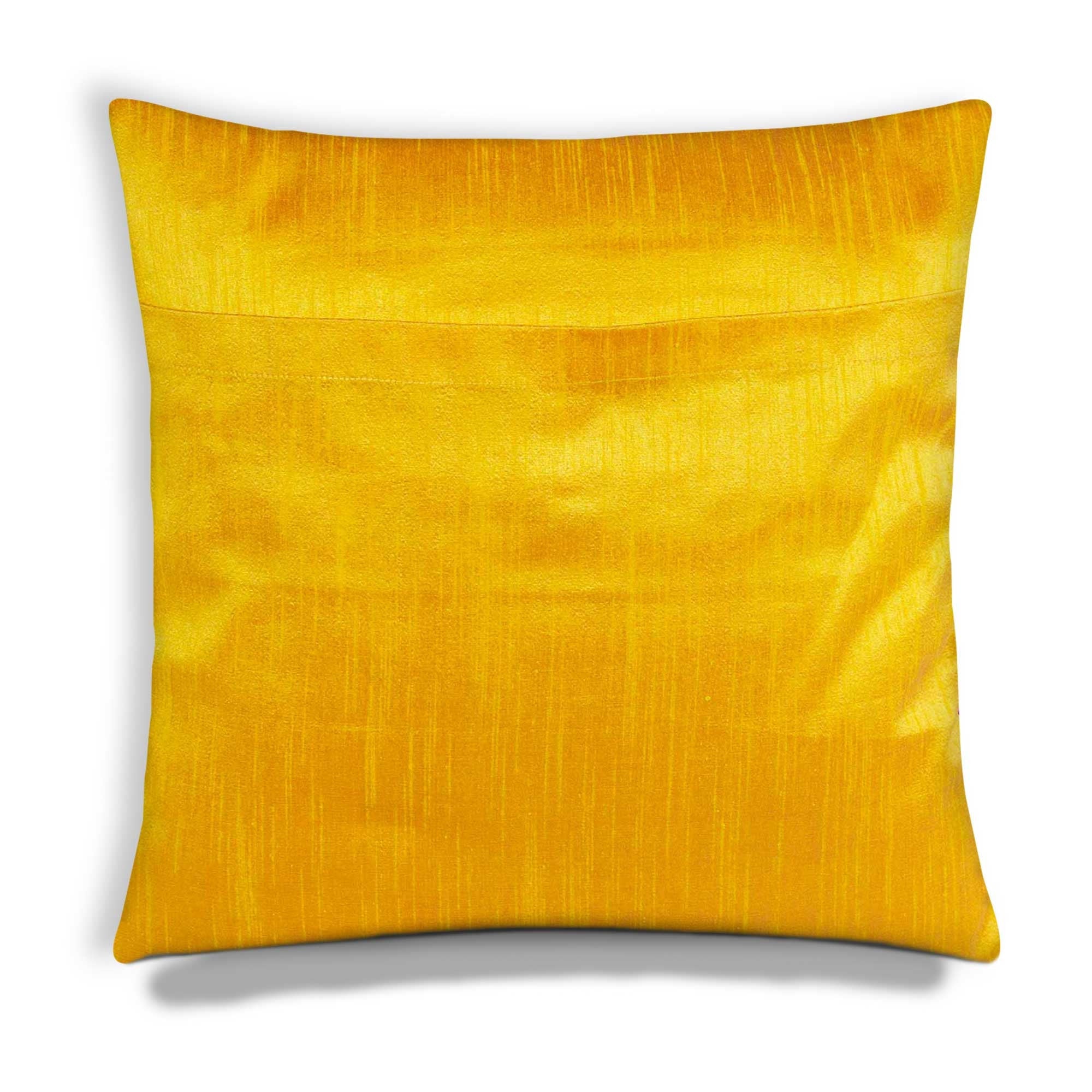 Raw Silk Pillow Cover in Sunny Yellow
