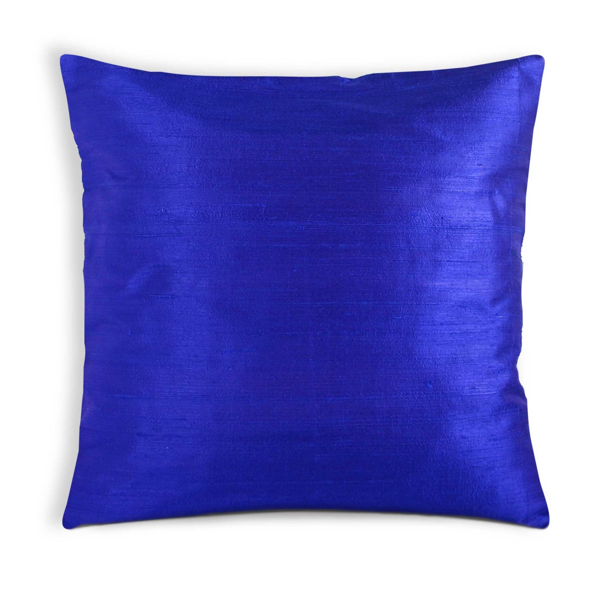 Raw Silk Pillow Cover in Royal Blue