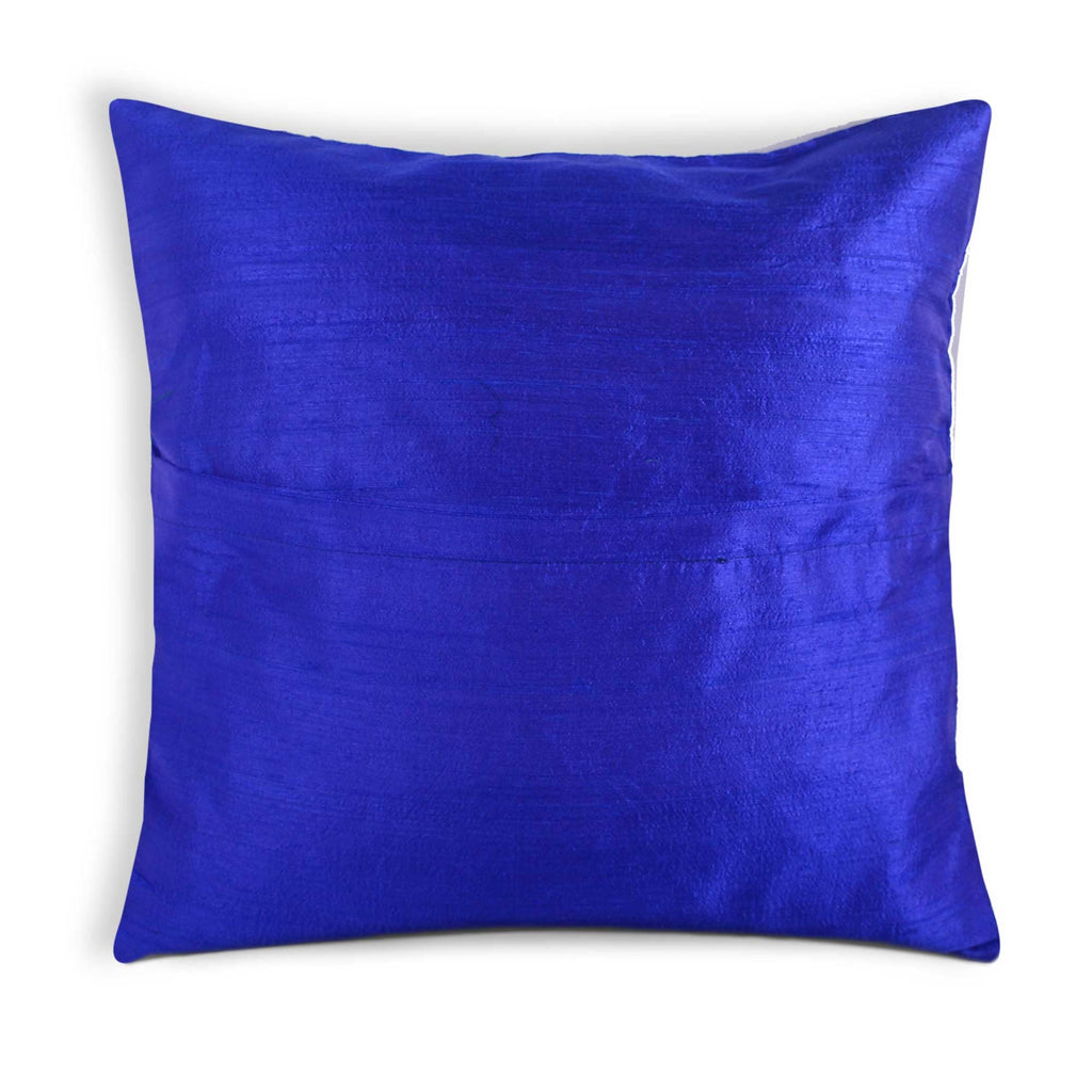 Raw Silk Pillow Cover in Royal Blue