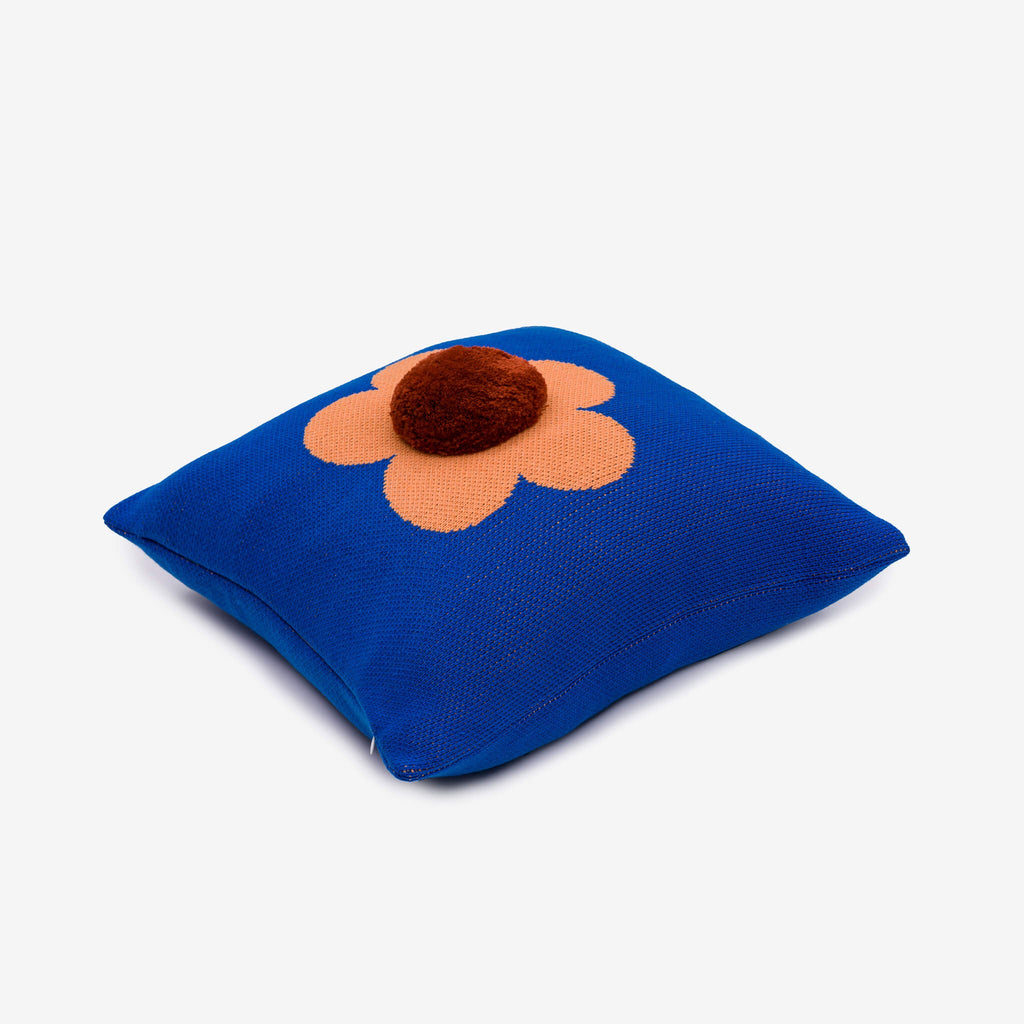 Flower Pom Pillow Cover