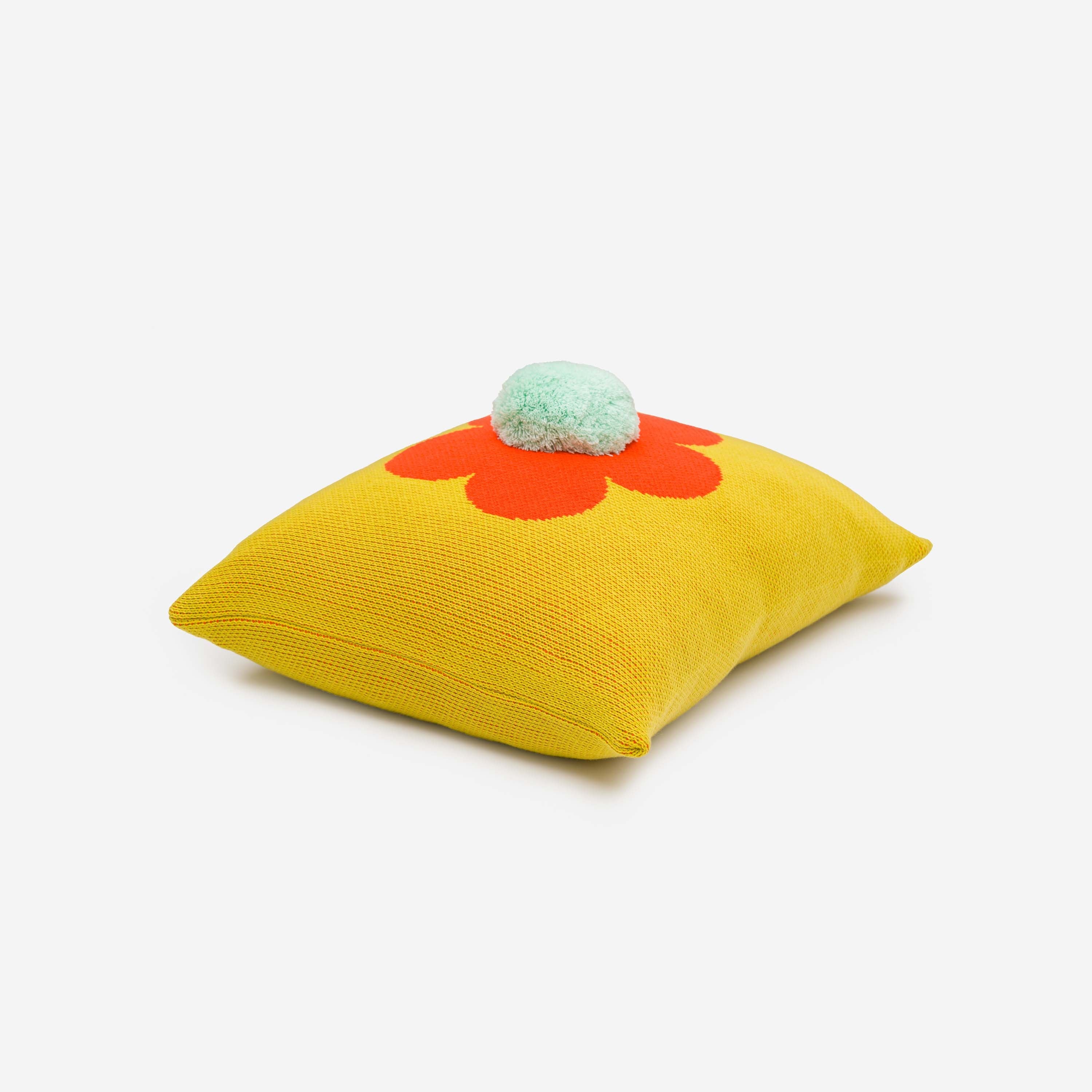 Flower Pom Pillow Cover