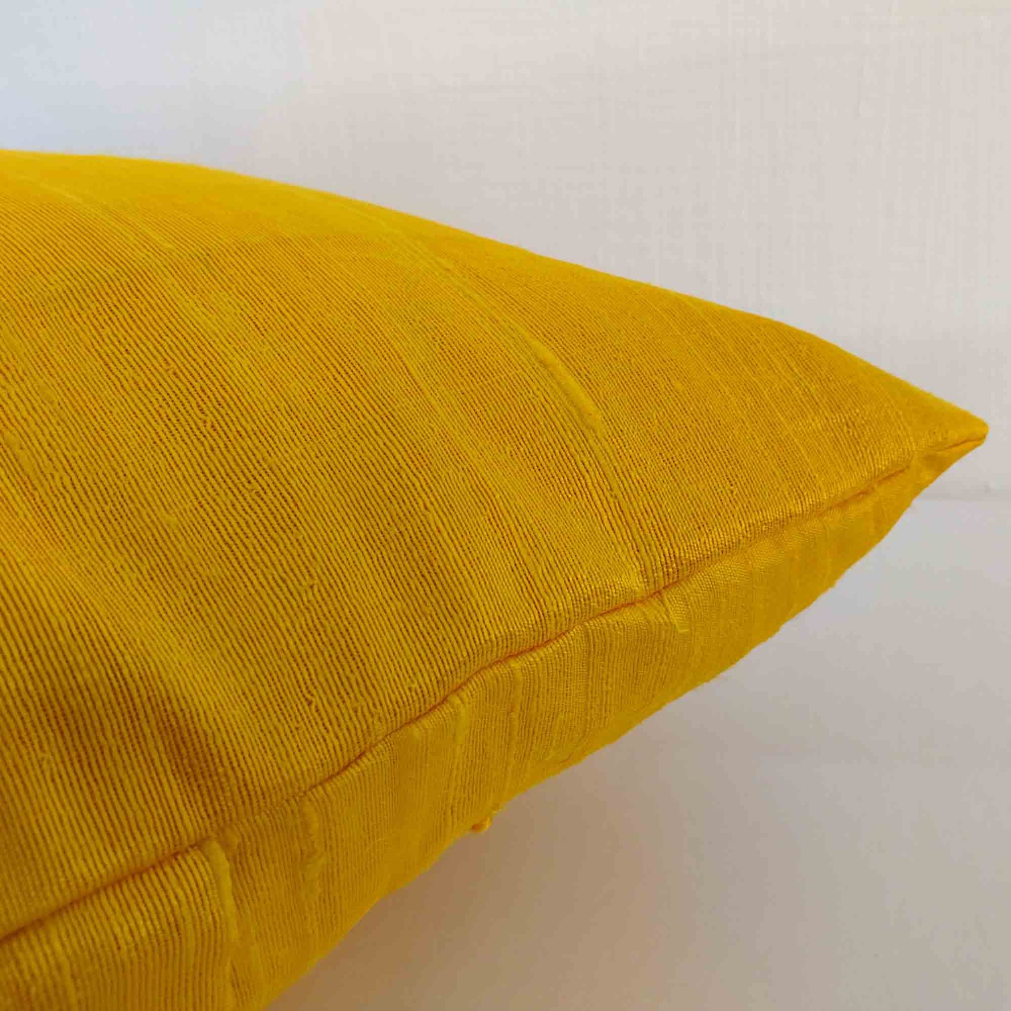 Yellow and Turquoise Blue Colorblock Silk Pillow Cover