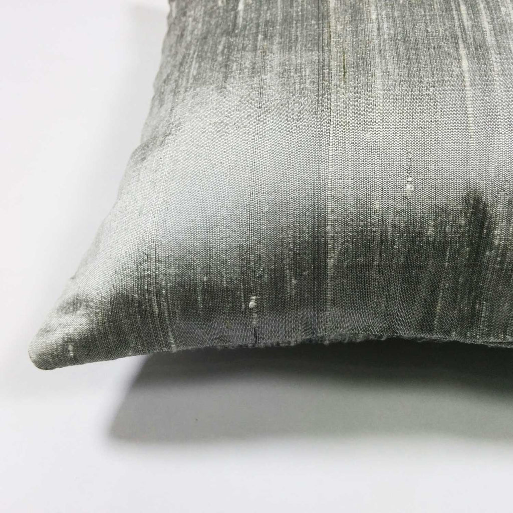 Grey Raw Silk Cushion Cover