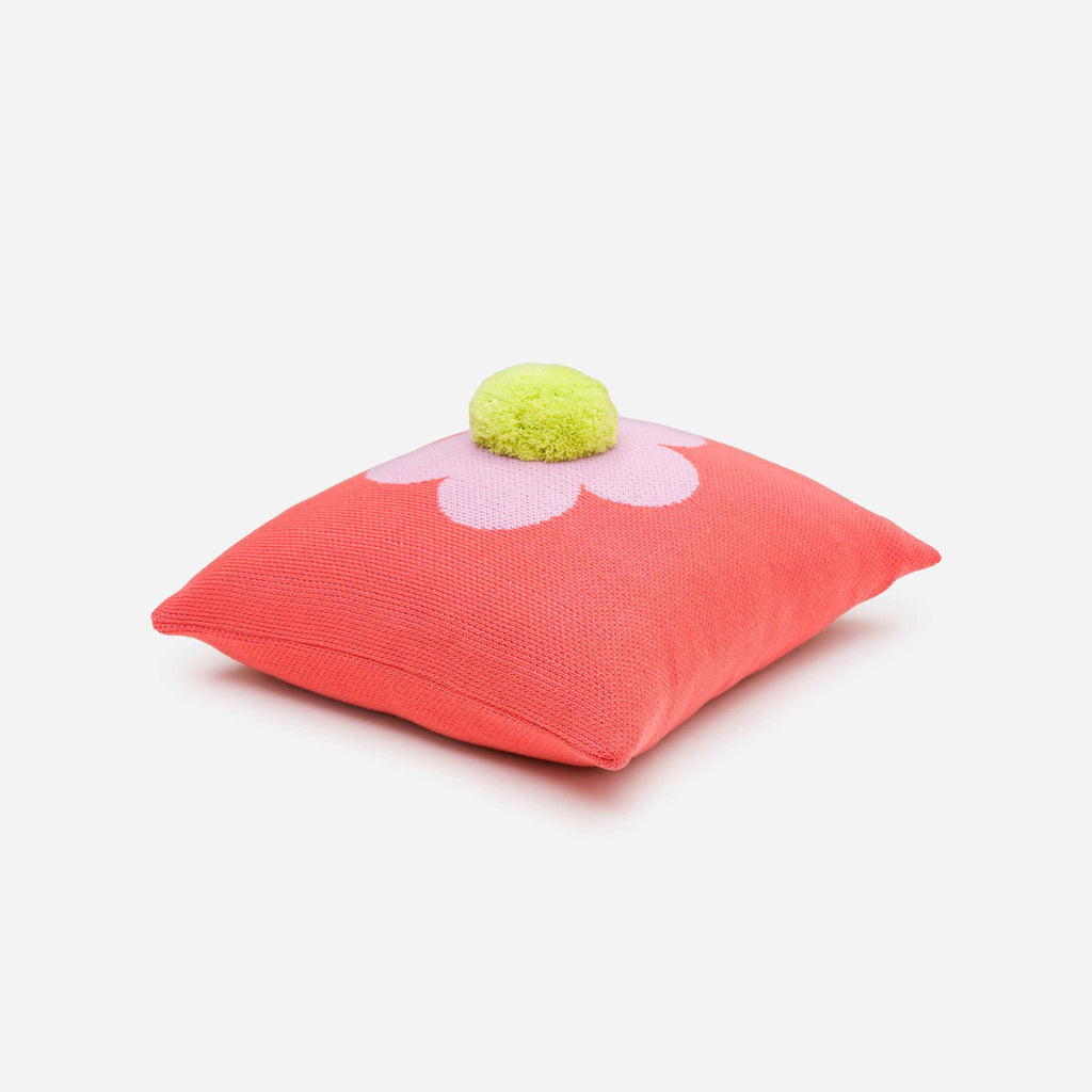 Flower Pom Pillow Cover