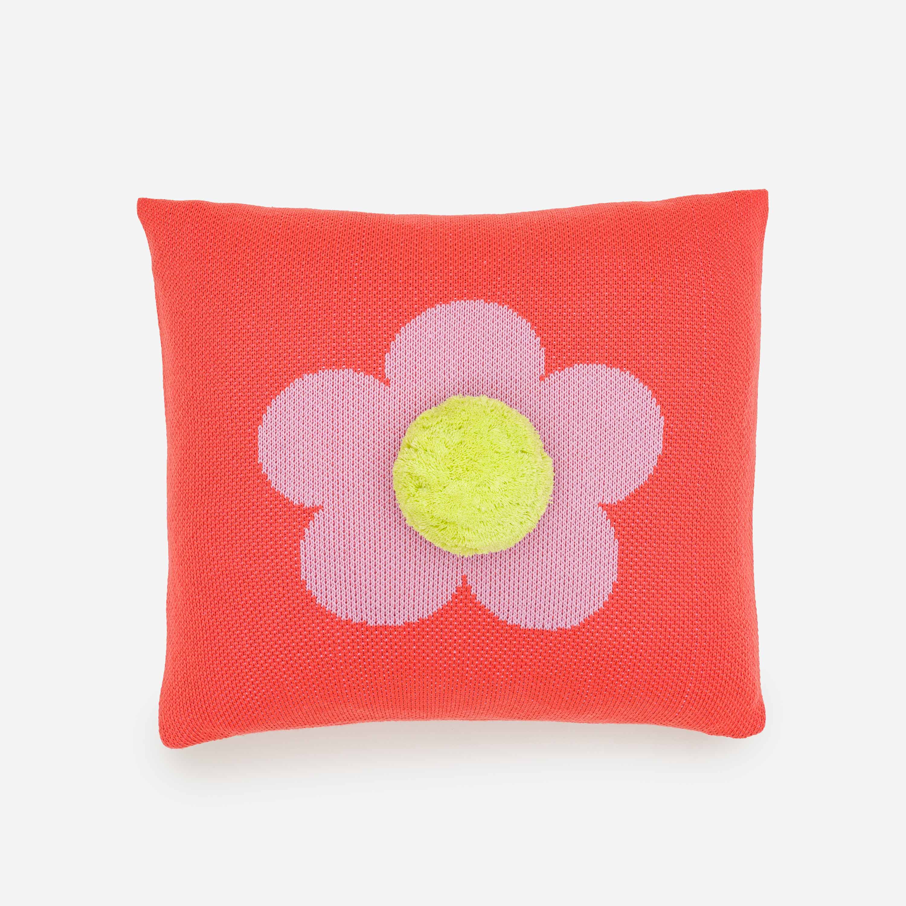 Flower Pom Pillow Cover