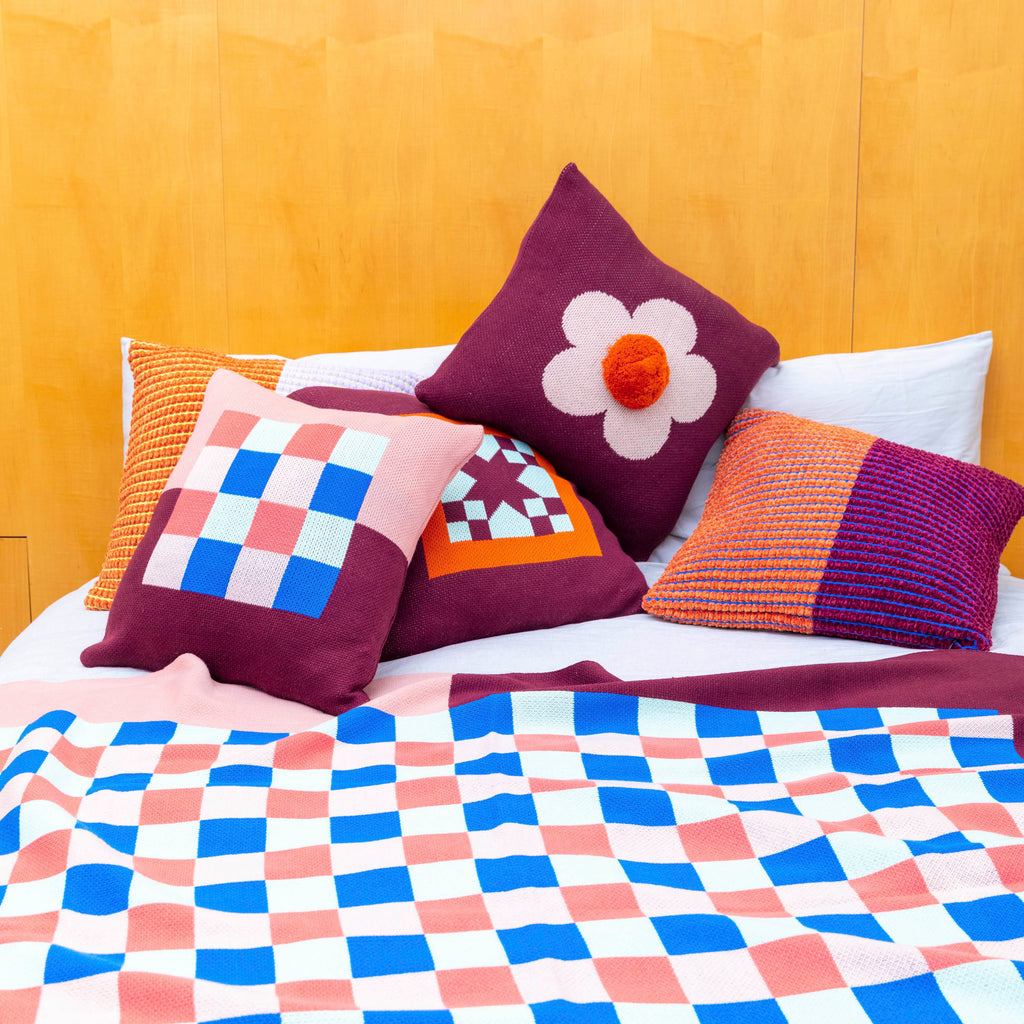 Flower Pom Pillow Cover