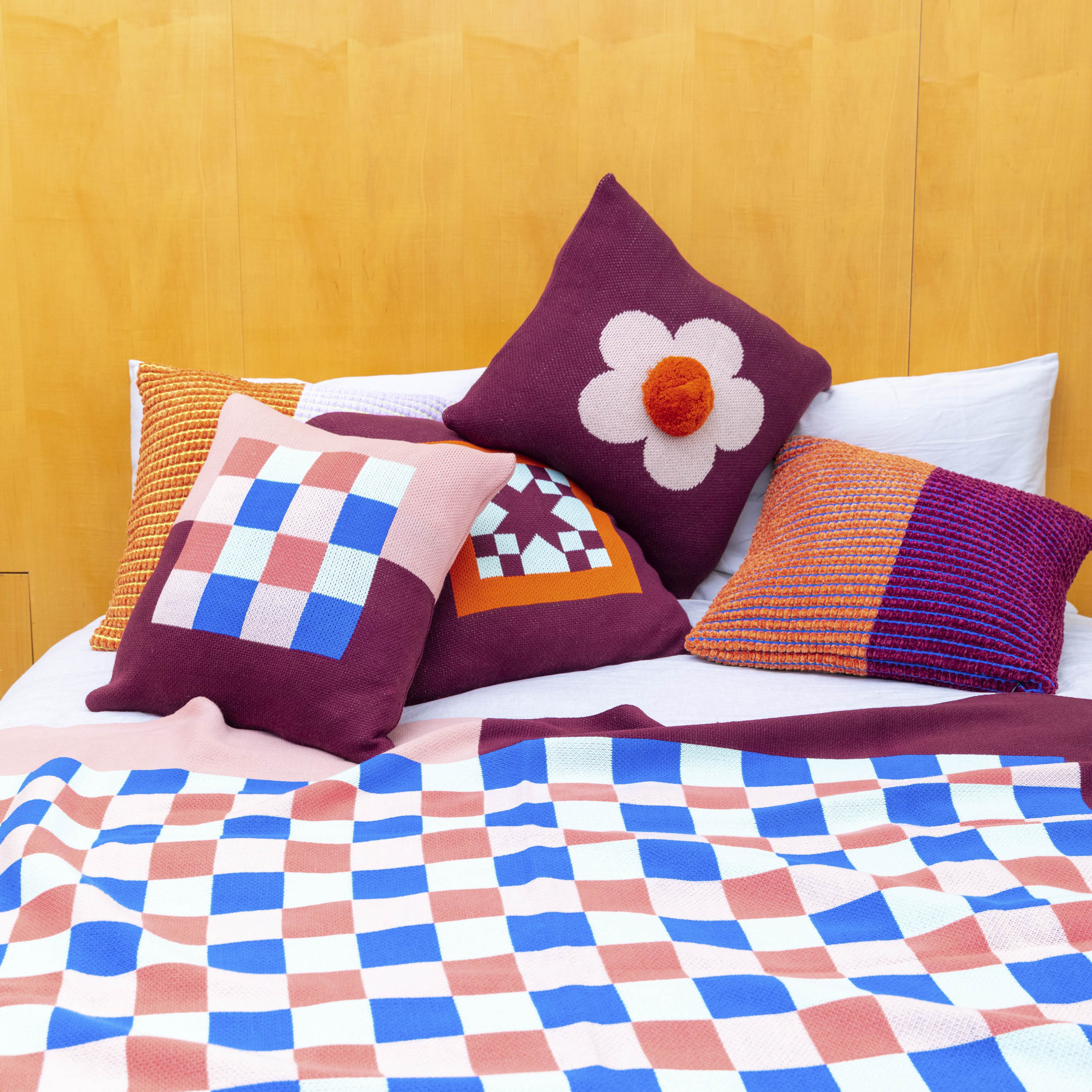 Flower Pom Pillow Cover