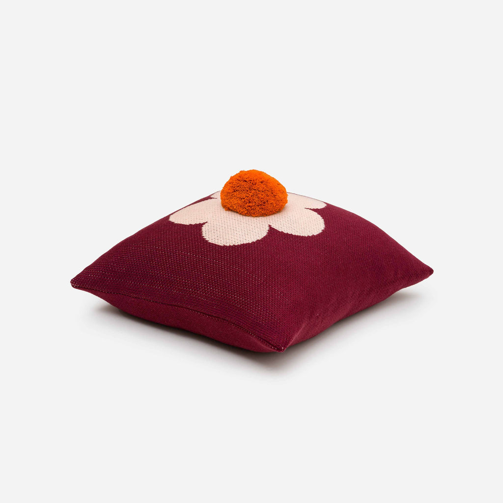 Flower Pom Pillow Cover