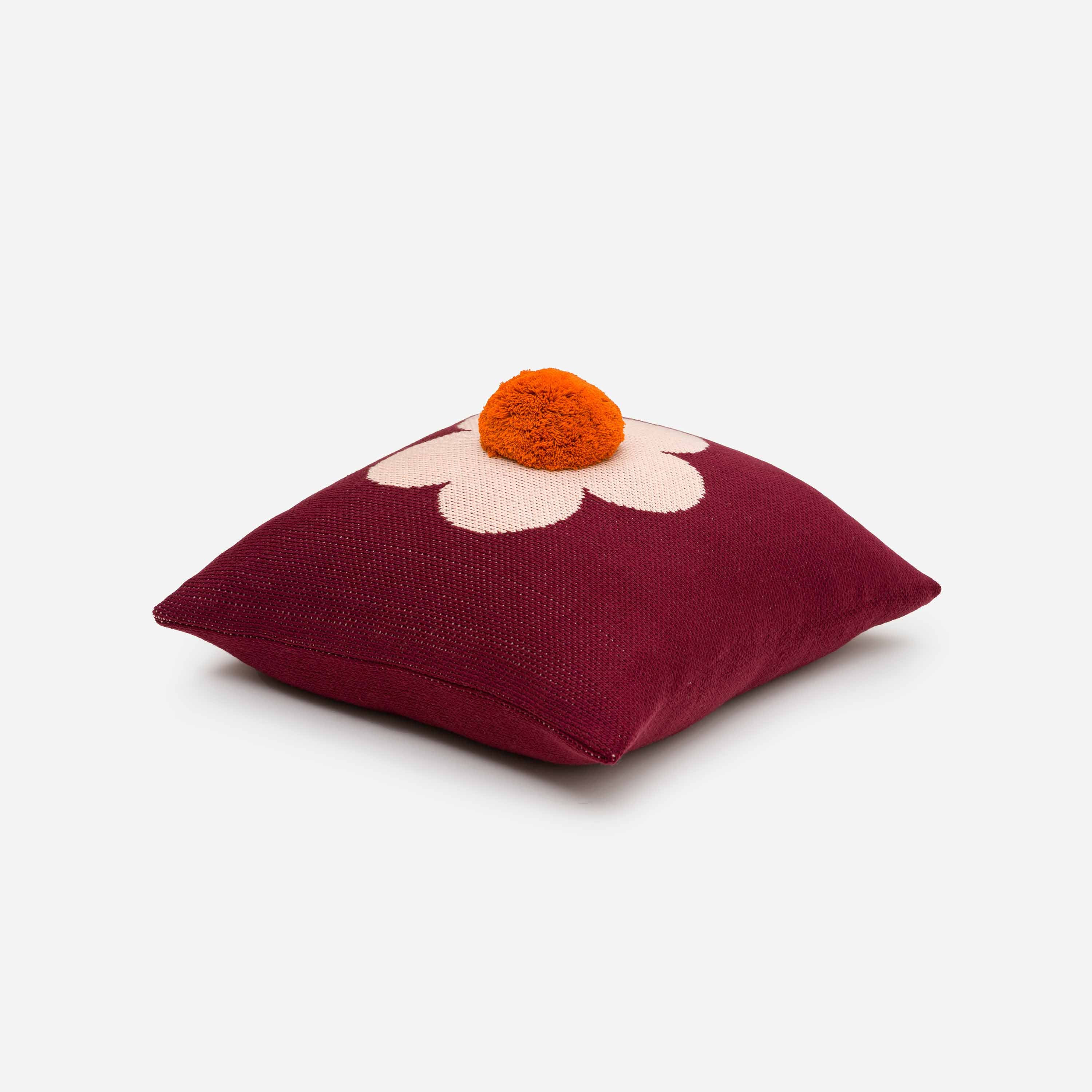 Flower Pom Pillow Cover
