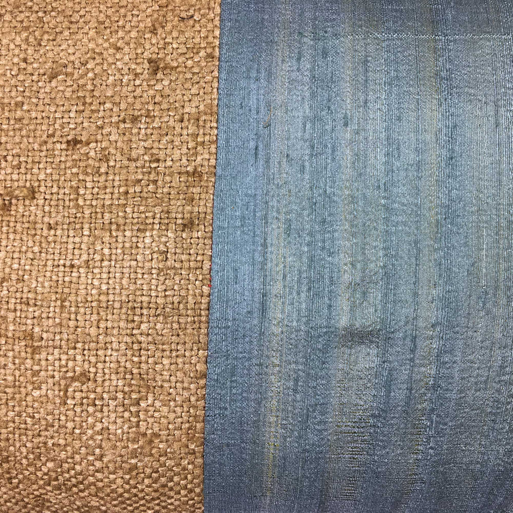 Grey Mustard Bhagalpuri Jute Silk Pillow Cover