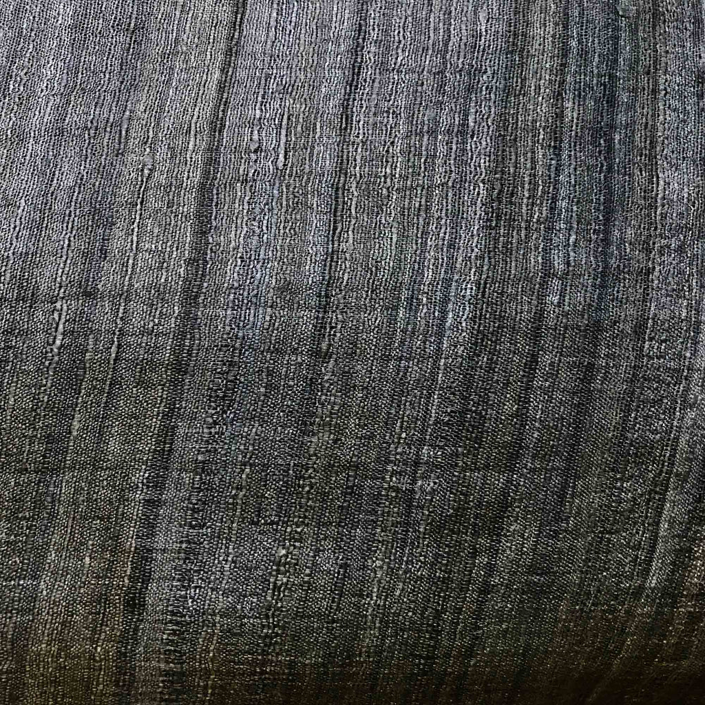 Charcoal Black Tussar Silk Lumbar Cushion Cover