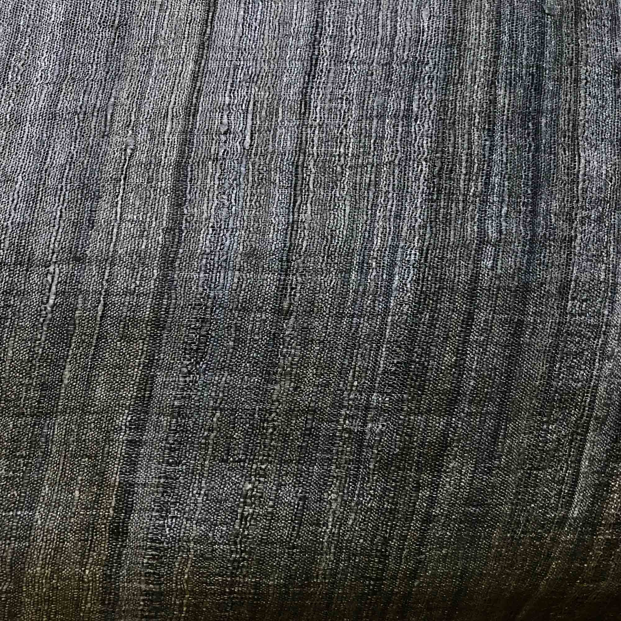 Charcoal Black Tussar Silk Lumbar Cushion Cover