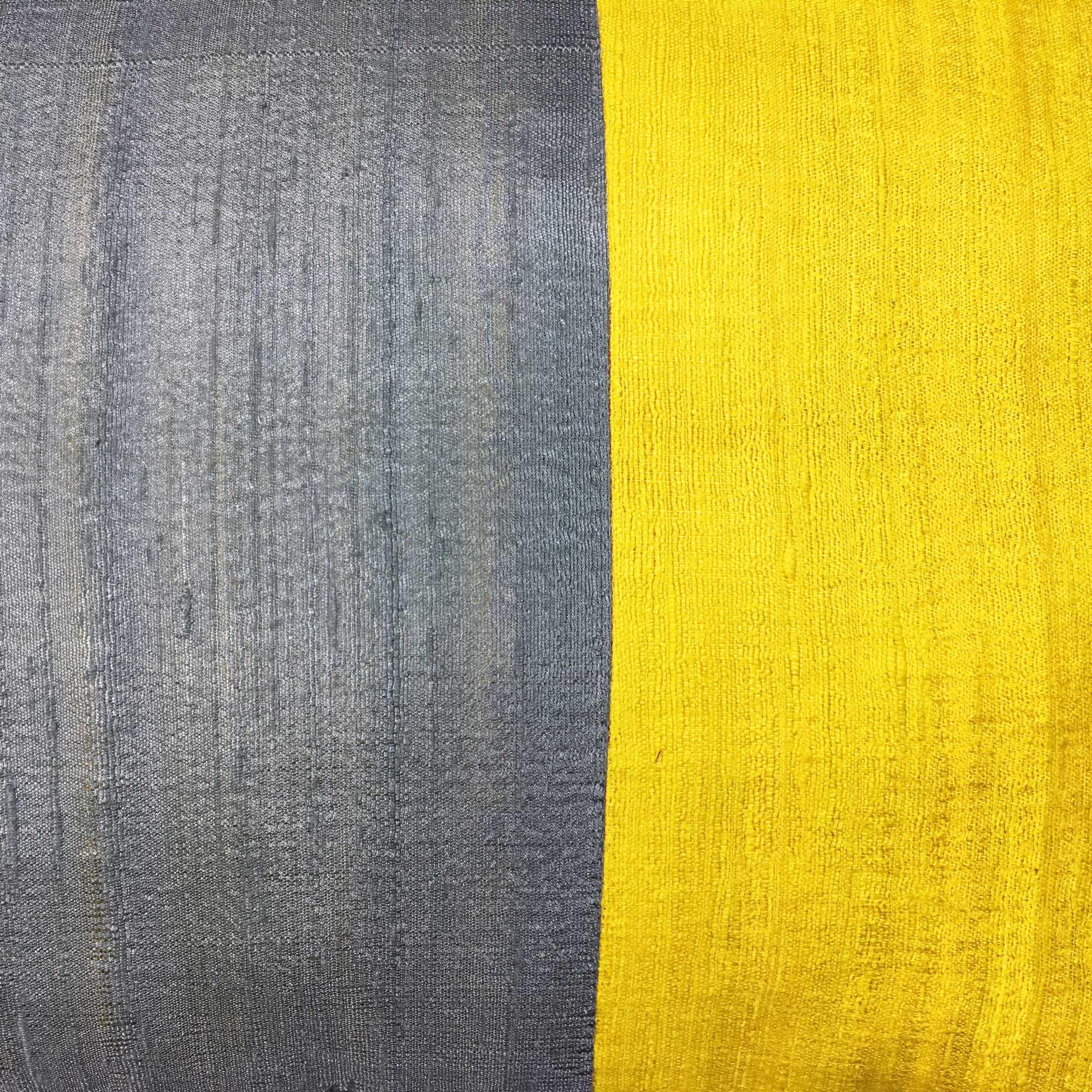 Grey Mustard Bhagalpuri Jute Silk Pillow Cover