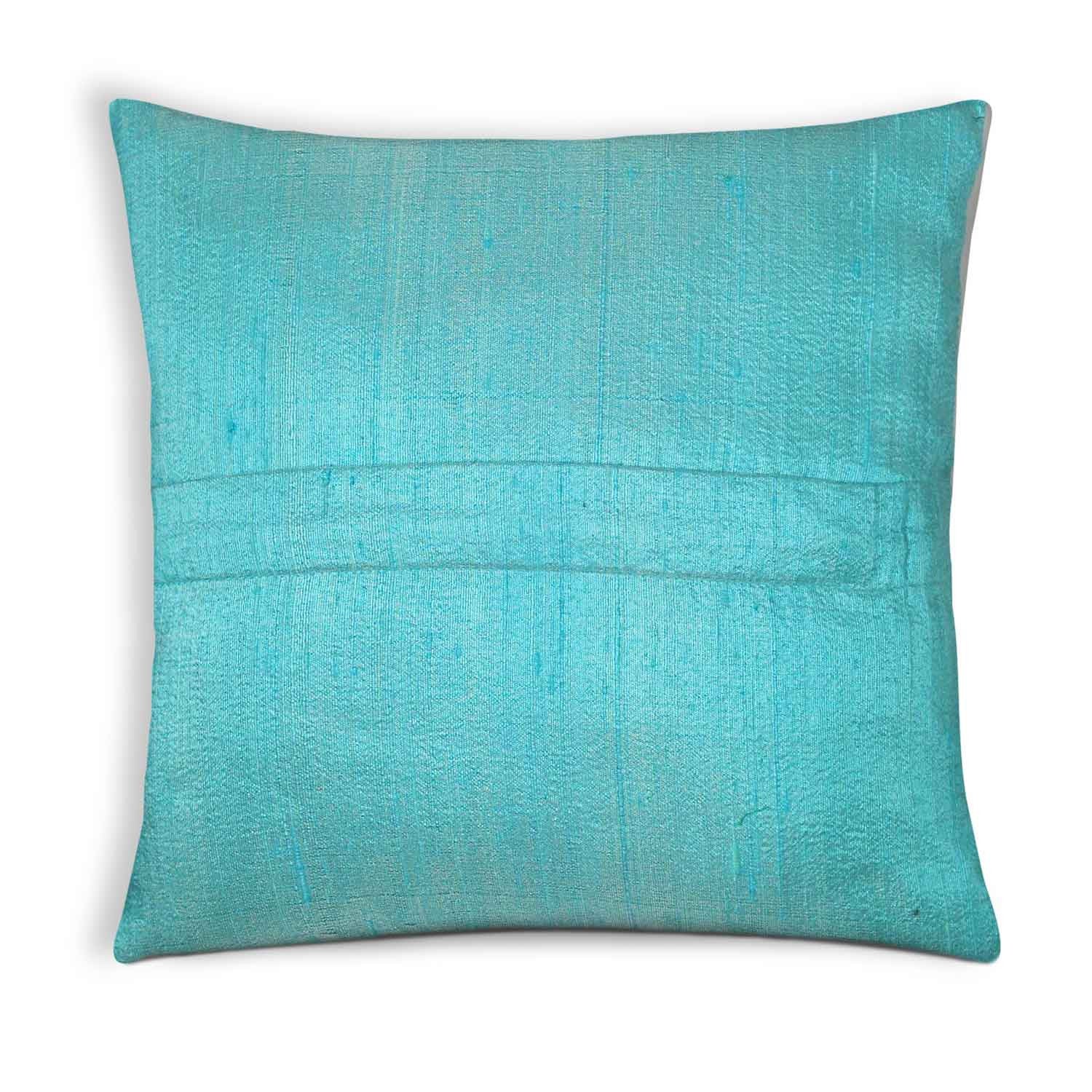 Raw Silk Pillow Cover in Cool Mint