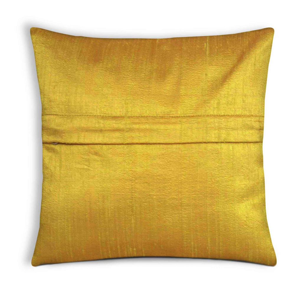 Solid Mustard Pure Silk Pillow Covers, Various Sizes