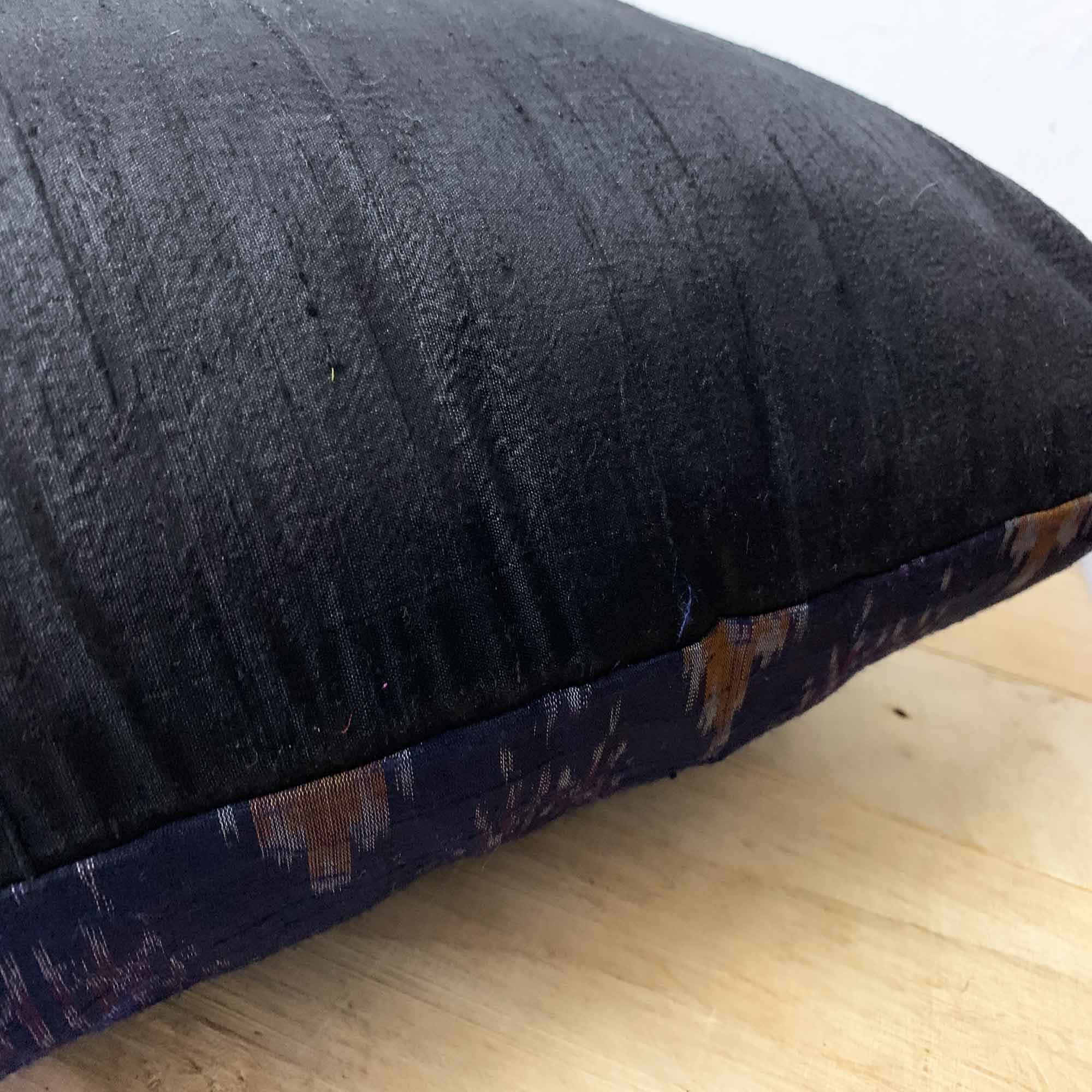 Navy Ikat Silk Pillow Cover