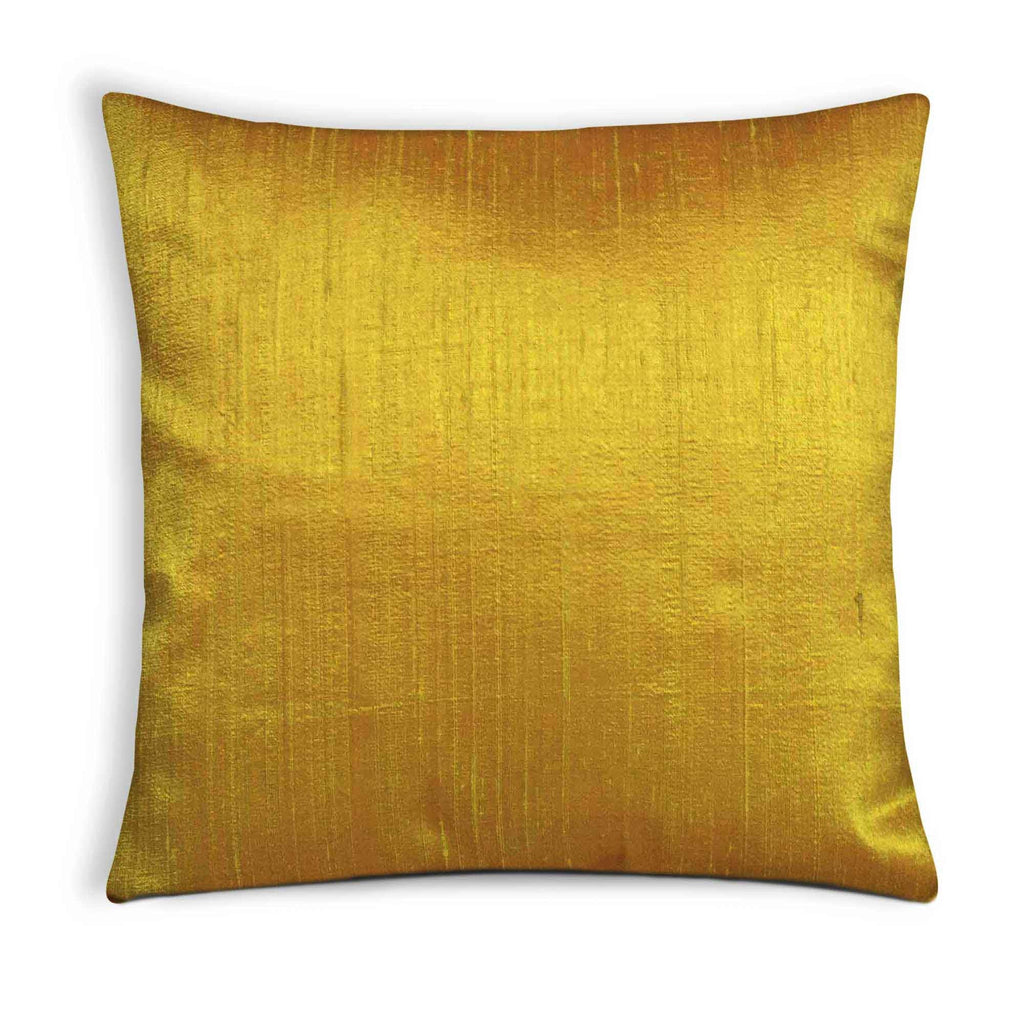 Solid Mustard Pure Silk Pillow Covers, Various Sizes
