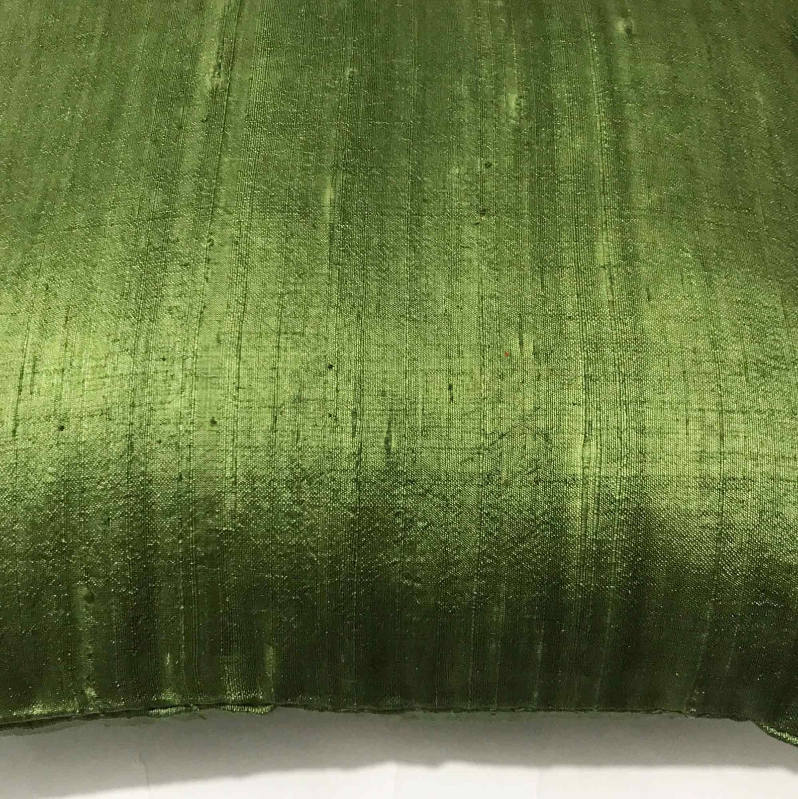 Dark Olive Raw Silk Pillow Cover