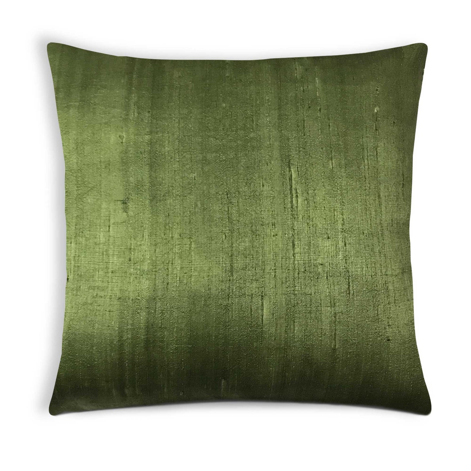 Dark Olive Raw Silk Pillow Cover