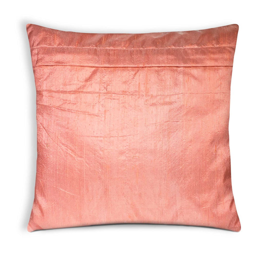 Peach Raw Silk Cushion Cover