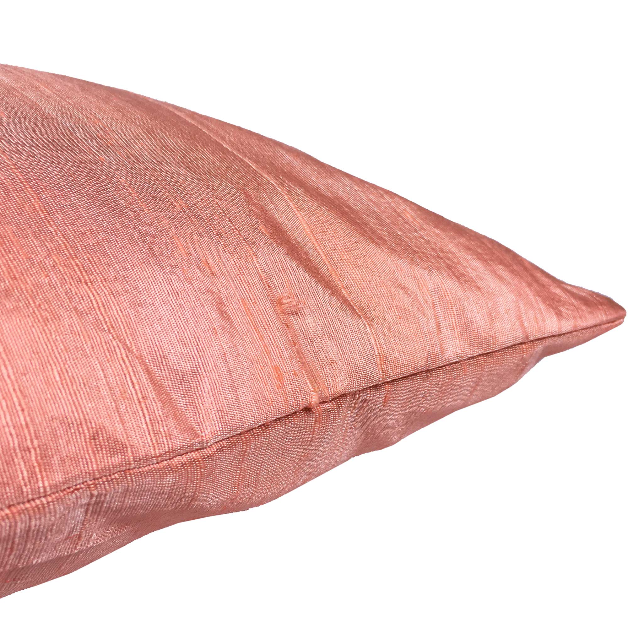 Peach Raw Silk Cushion Cover
