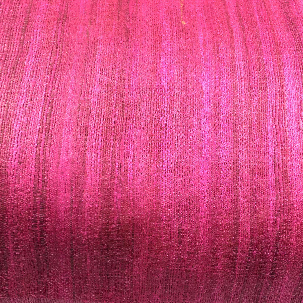 Solid Magenta Tussar Silk Lumbar Cushion Cover