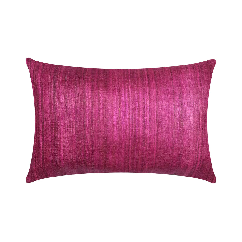 Solid Magenta Tussar Silk Lumbar Cushion Cover