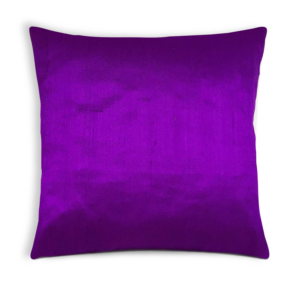 Pure Silk Pillow Cover in Purple Dupioni Solid Color Silk