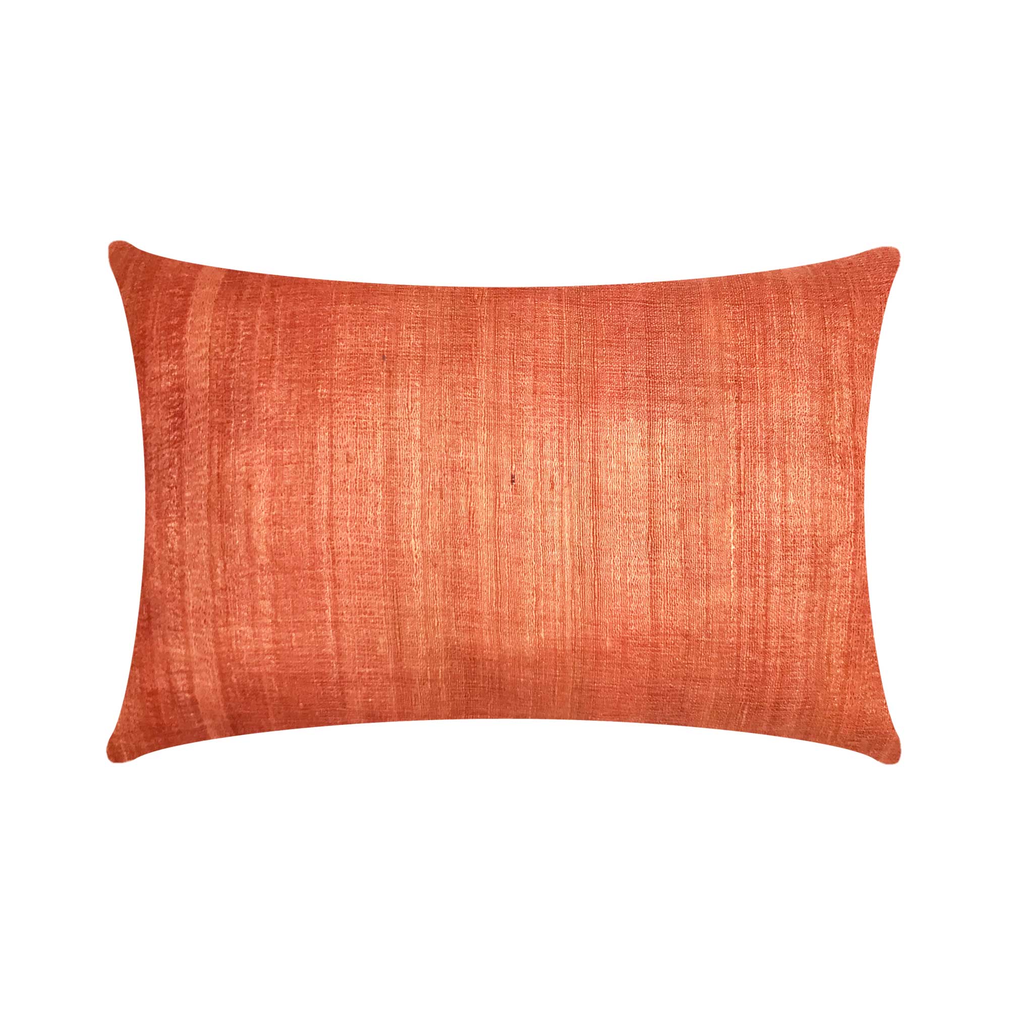 Salmon Tussar Silk Lumbar Cushion Cover