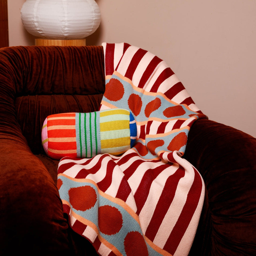 Patchwork Stripe Bolster Pillow