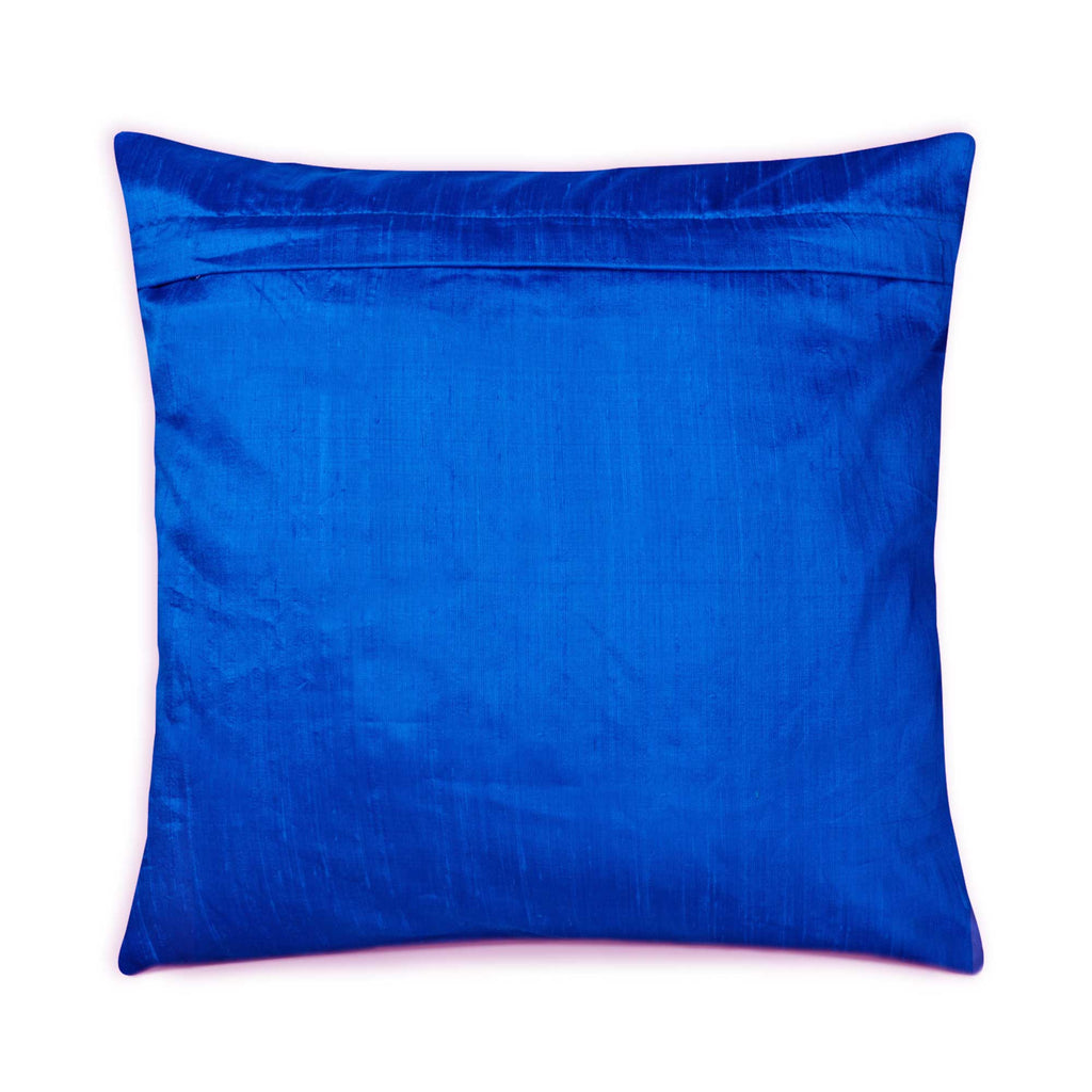 Turquoise Blue Raw Silk Pillow Cover