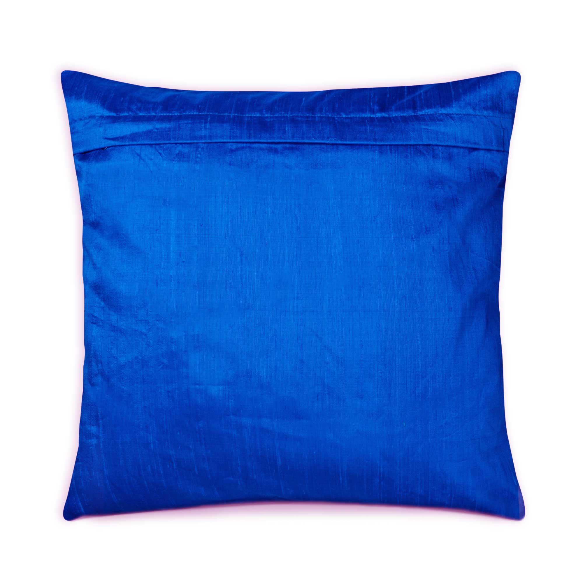 Turquoise Blue Raw Silk Pillow Cover