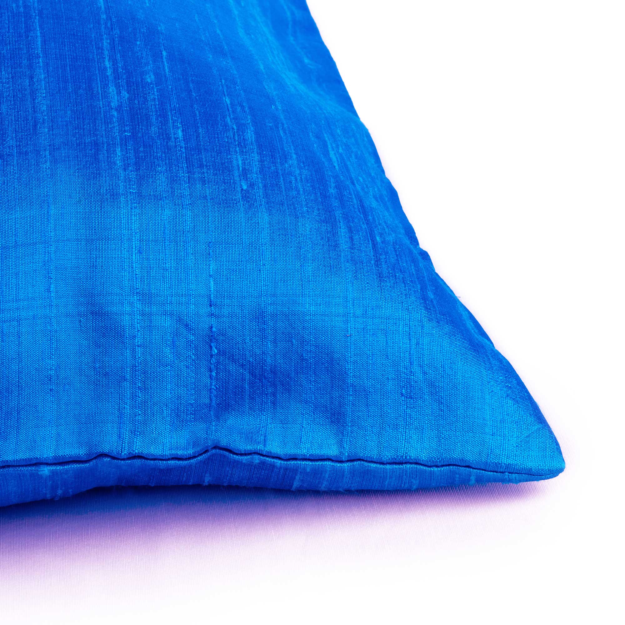 Turquoise Blue Raw Silk Pillow Cover