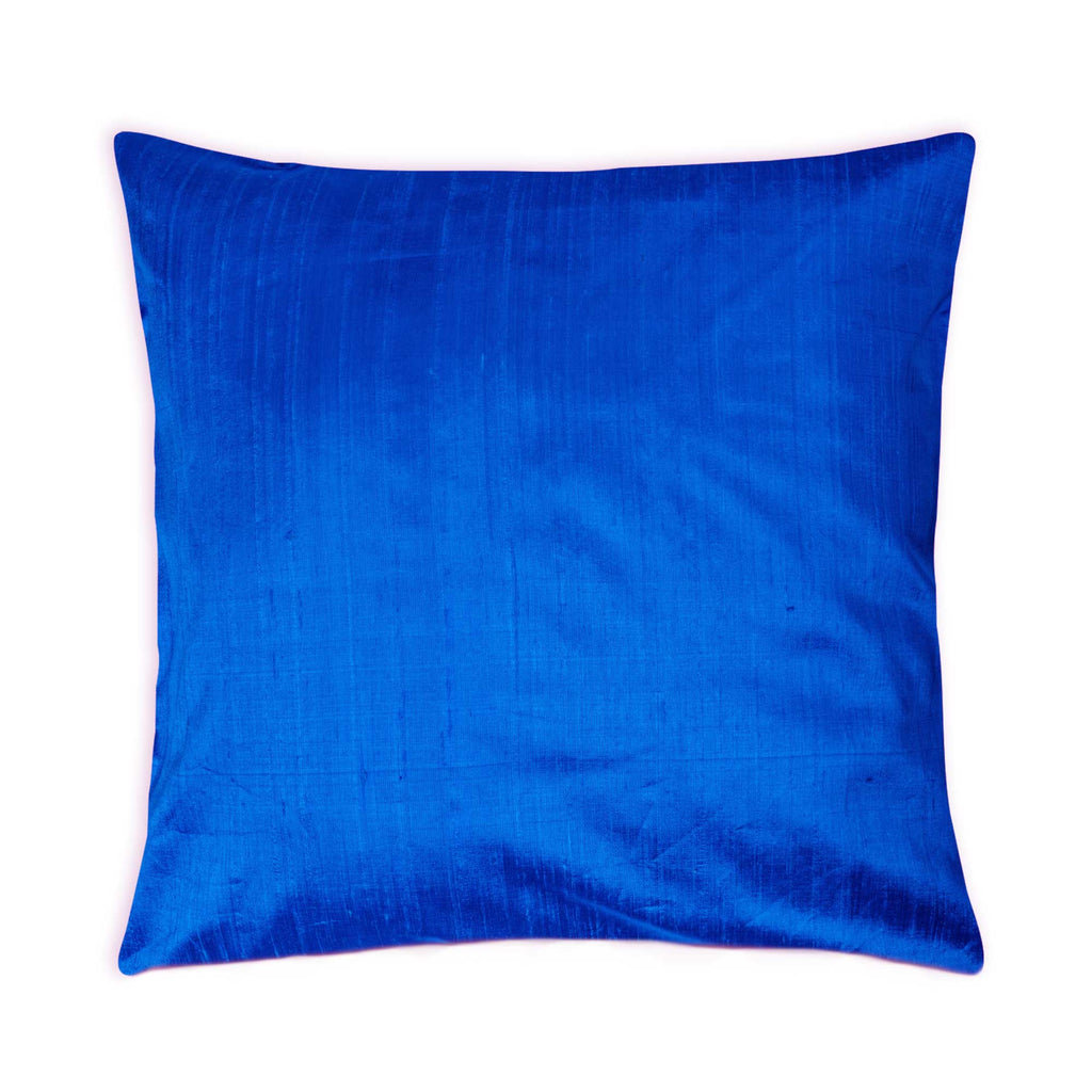 Turquoise Blue Raw Silk Pillow Cover