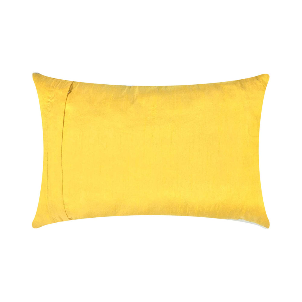 Grey Mustard Bhagalpuri Jute Silk Pillow Cover