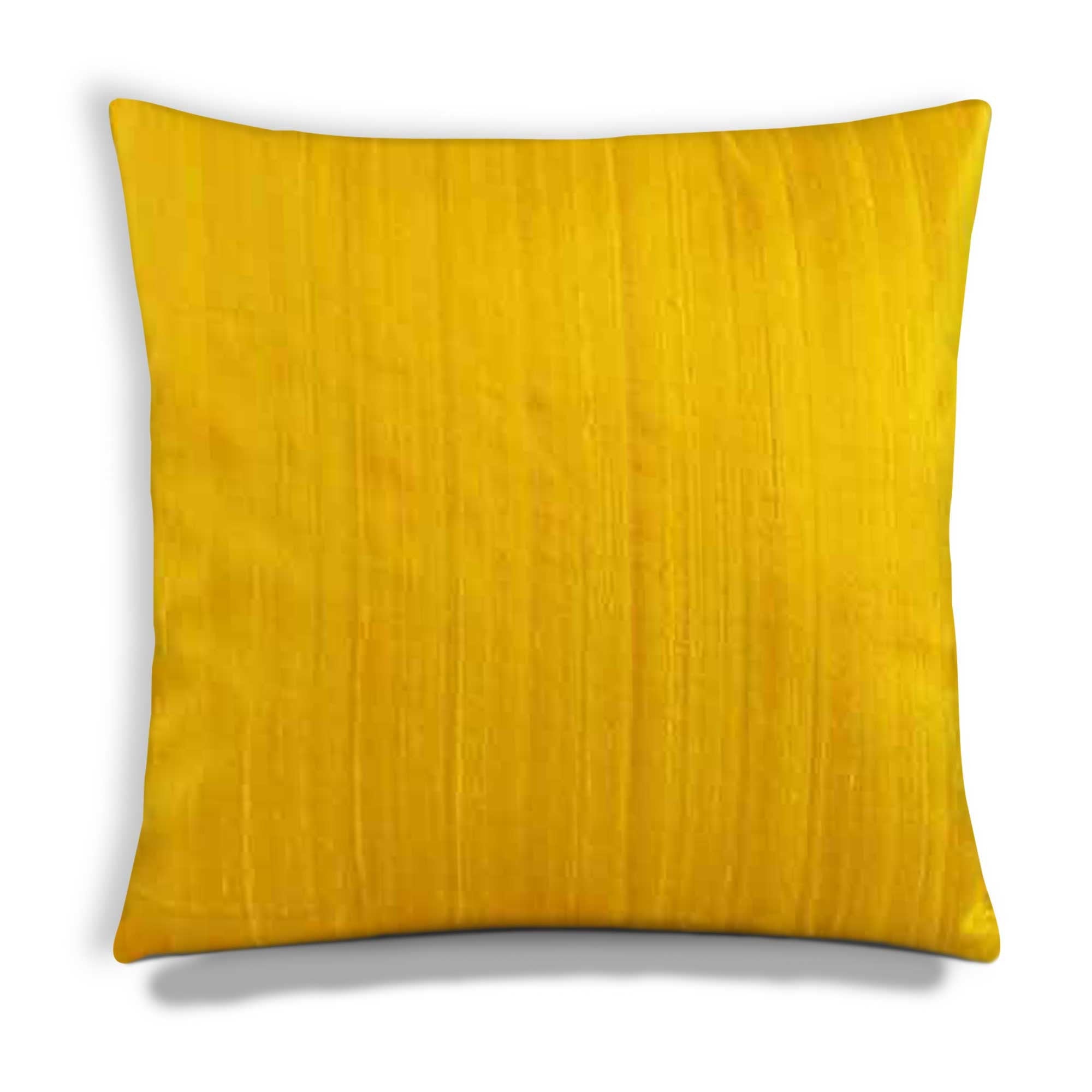 Raw Silk Pillow Cover in Sunny Yellow